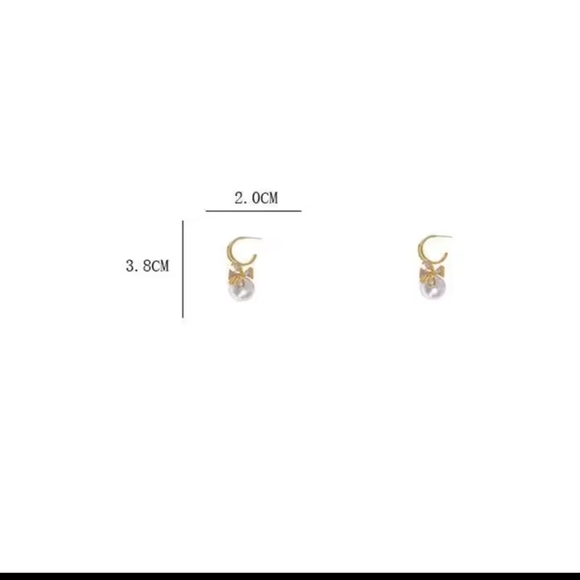 Rhinestone Earrings Women's Bowknot Crystal NEW f38 - Picture 4 of 4